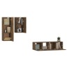 Ensemble de meubles TV 4 pcs Chêne fumé Bois d'ingénierie 