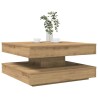 Table basse rotative à 360 degrés chêne artisanal 70x70x34,5 cm 
