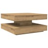 Table basse rotative à 360 degrés chêne artisanal 70x70x34,5 cm 