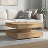 Table basse rotative à 360 degrés chêne artisanal 70x70x34,5 cm 