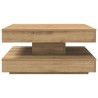 Table basse rotative à 360 degrés chêne artisanal 70x70x34,5 cm 