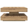 Table basse rotative à 360 degrés chêne artisanal 70x70x34,5 cm 