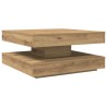 Table basse rotative à 360 degrés chêne artisanal 70x70x34,5 cm 