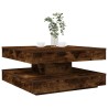 Table basse rotative à 360 degrés chêne fumé 70x70x34,5 cm 