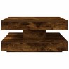 Table basse rotative à 360 degrés chêne fumé 70x70x34,5 cm 