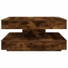 Table basse rotative à 360 degrés chêne fumé 70x70x34,5 cm 