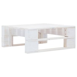 Pouf palette de jardin Bois de pin imprégné de blanc 