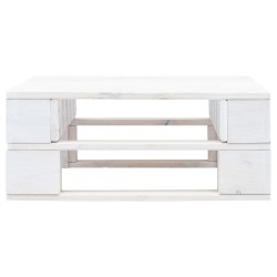 Pouf palette de jardin Bois de pin imprégné de blanc 