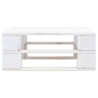 Pouf palette de jardin Bois de pin imprégné de blanc 