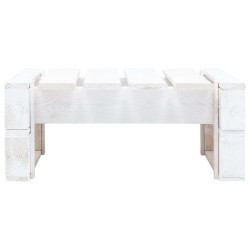 Pouf palette de jardin Bois de pin imprégné de blanc 