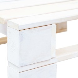 Pouf palette de jardin Bois de pin imprégné de blanc 