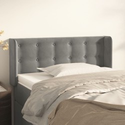 Tête de lit avec oreilles gris clair 103x16x78/88 cm velours 