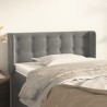 Tête de lit avec oreilles gris clair 103x16x78/88 cm velours 