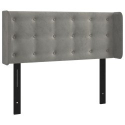 Tête de lit avec oreilles gris clair 103x16x78/88 cm velours 