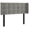 Tête de lit avec oreilles gris clair 103x16x78/88 cm velours 