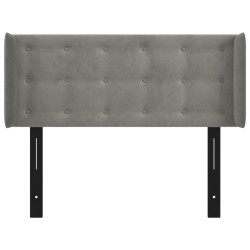 Tête de lit avec oreilles gris clair 103x16x78/88 cm velours 