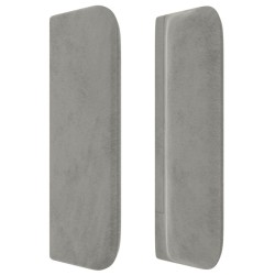 Tête de lit avec oreilles gris clair 103x16x78/88 cm velours 