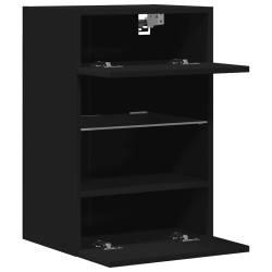 Meubles TV muraux avec lumières LED 2 pcs noir 40x30x60,5 cm 