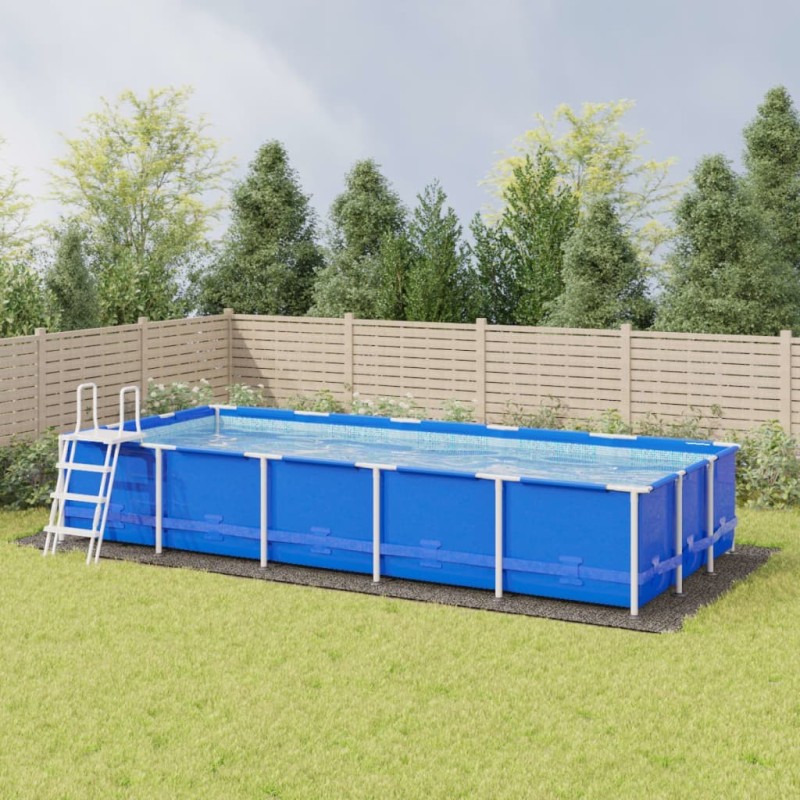 Bâche de piscine gris clair 999x500 cm géotextile polyester 