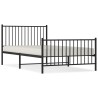 Cadre de lit métal sans matelas avec pied de lit noir 107x203cm 