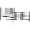 Cadre de lit métal sans matelas avec pied de lit noir 107x203cm 