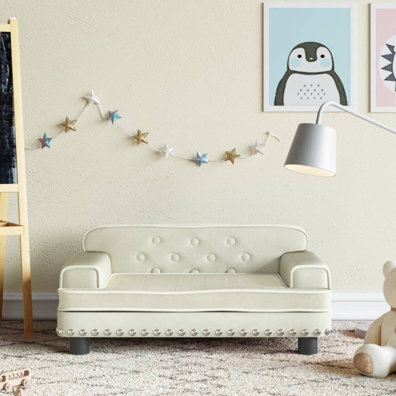 Canapé pour enfants crème 70x45x30 cm velours 