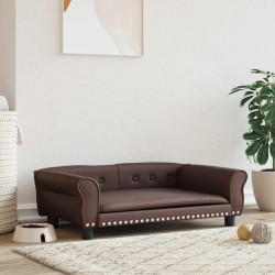 Lit pour chien marron 95x55x30 cm similicuir 