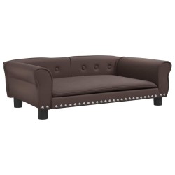 Lit pour chien marron 95x55x30 cm similicuir 