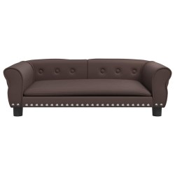 Lit pour chien marron 95x55x30 cm similicuir 