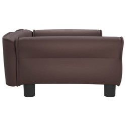Lit pour chien marron 95x55x30 cm similicuir 