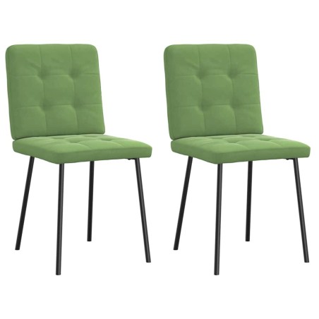 Chaises à manger lot de 2 Vert clair Velours 