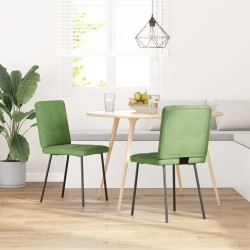 Chaises à manger lot de 2 Vert clair Velours 