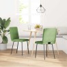Chaises à manger lot de 2 Vert clair Velours 