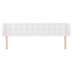 Tête de lit avec oreilles Blanc 183x23x78/88 cm Similicuir 