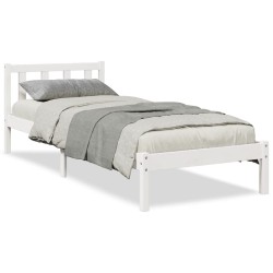 Cadre de lit extra long sans matelas 100x220 cm bois massif pin 