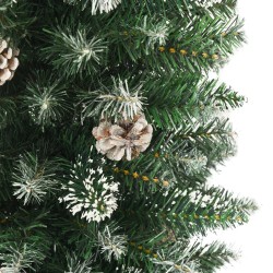 Sapin de Noël artificiel mince avec support 240 cm PVC 