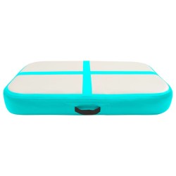Tapis gonflable de gymnastique avec pompe 60x100x15 cm PVC Vert 