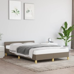 Cadre de lit sans matelas taupe 120x190 cm tissu 