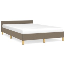 Cadre de lit sans matelas taupe 120x190 cm tissu 