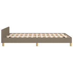 Cadre de lit sans matelas taupe 120x190 cm tissu 