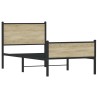 Cadre de lit en métal sans matelas chêne sonoma 100x190 cm 