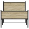 Cadre de lit en métal sans matelas chêne sonoma 100x190 cm 