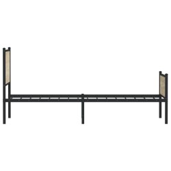 Cadre de lit en métal sans matelas chêne sonoma 100x190 cm 