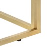 Table basse doré acier inoxydable et bois de mélèze massif 