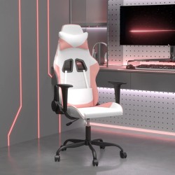 Chaise de jeu de massage Blanc et rose Similicuir 