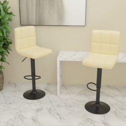 Tabourets de bar lot de 2 crème tissu 