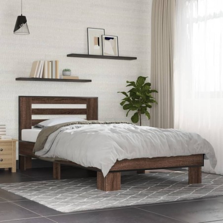 Cadre de lit sans matelas chêne marron 100x200 cm 