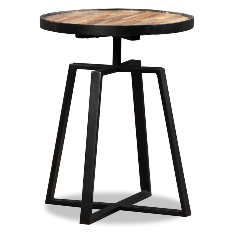 Table d'appoint ronde Teck massif de récupération Table d'appoint ronde Teck massif de récupération