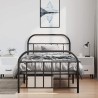 Cadre de lit métal sans matelas avec pied de lit noir 100x190cm 