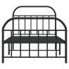 Cadre de lit métal sans matelas avec pied de lit noir 100x190cm 